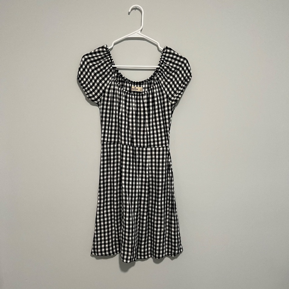 hollister gingham off shoulder mini dress - Picture 2 of 3